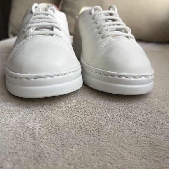 Camper Running Twins White Leather Sneakers Women EU 36 US 6 Red Yellow Heel - Picture 8 of 16